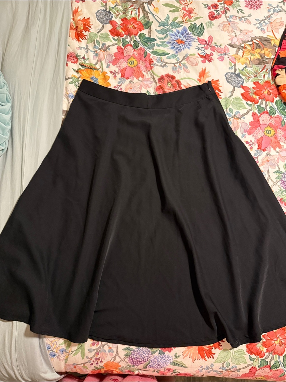 Black A-Line Midi Skirt - Classic Women's Skirt